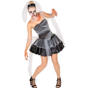 dressforfun - vrouwenkostuum Zwarte Weduwe M - verkleedkleding kostuum halloween verkleden feestkleding carnavalskleding carnaval feestkledij partykleding - 300146