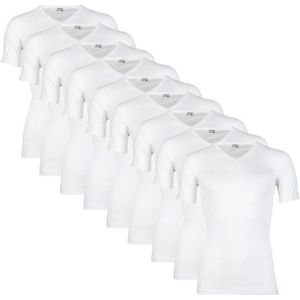 Beeren 10-Pack Extra lange heren T-shirts met V-hals M3000 Wit maat XXL