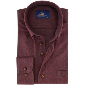 Normale fit overhemd Eden Valley bordeaux katoen