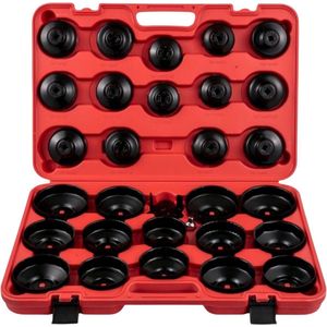 Oliefiltersleutelset - 30-delige set - Zwart - Professioneel Gereedschap voor Auto's