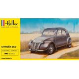 1:43 Heller 80175 Citroen 2 CV Car Plastic Modelbouwpakket