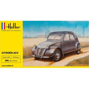1:43 Heller 80175 Citroen 2 CV Car Plastic Modelbouwpakket