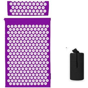 3-delige Set Acupressuur Massage Mat en Kussen met Tas, Voor Lichaam, Rug en Nek Ontspanning, Geweldig Cadeau voor Vrouwen- massage Stressverlichting en Spierontspanning- acupressuur-Mat met Kussen - Shakti mat - Spijkermat Incl. 2x Trig- spijker mat