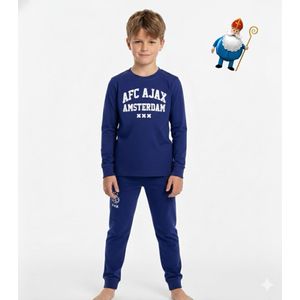 Ajax pyjama - kind - lange mouw - blauw - maat 128/134 - 100% katoen