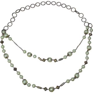 Ketting brons met parels dubbel