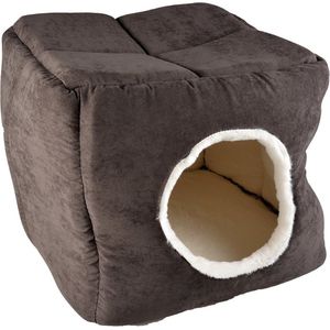 Duvoplus - Dierenkussen - Kat - Iglo Velvet Concrete 41x41x37 Antraciet/wit - 1st