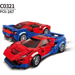Race Car - Race Auto Bouwset - Technic Model - Creatieve 3D Puzzel - Educatief Speelgoed - Bouwblokken Set - Compatibel met LEGO - Rood - 267 Stuks