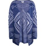 usha - FESTIVAL - Gebreid Vest - Marine / Wit - Losse Pasvorm