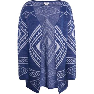 usha - FESTIVAL - Gebreid Vest - Marine / Wit - Losse Pasvorm