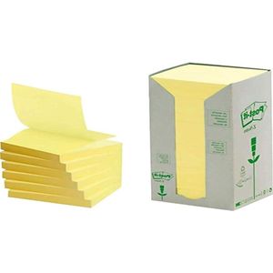 Zelfklevende notitieblokken 100 vellen à 16 blok geel - Recycling Z-Notes Tower 654 (76x76 mm 70 g/m²) Office Sticky Notes