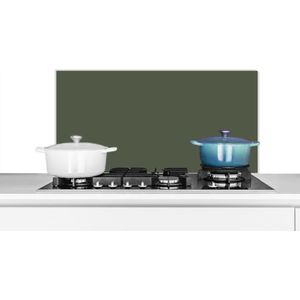 KitchenYeah - Spatscherm - Groen - Effen - Wandbeschermer - Aluminium - 80x40 cm - Spatscherm gasfornuis - Keuken accessoires