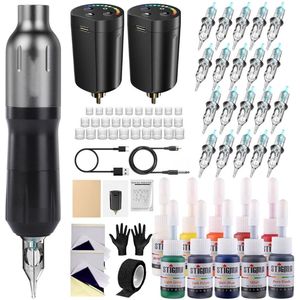 MKSS® Premium Tattoo Machine met Accessoires - Tattoo Machines Draadloos - Tattoo Set Inclusief Inkt en Naalden - Tattoo Kit voor Professionals en Beginners