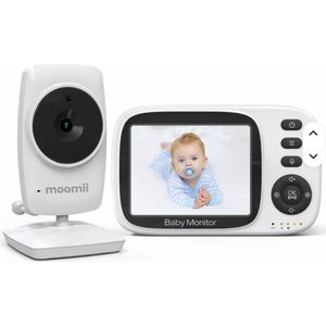 Moomii MB632A- Babyfoon met camera- LCD Scherm - Nieuw Model - Terugspreekfunctie - Temperatuurbewaking- Wit