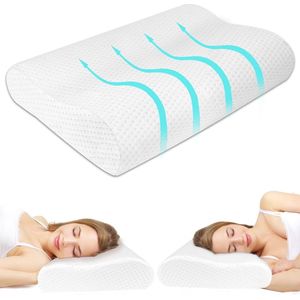 Memory Foam Slaapkussen, Memory Foam Kussen Orthopedisch Nek Ondersteuning Kussen, Comfortabel Kussen, Ergonomisch Kussen Tegen, Orthopedisch Zijslaper Nek Ondersteuning Kussen