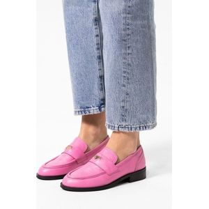 Sacha - Dames - Roze leren penny loafers - Maat 38