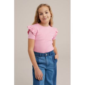 WE Fashion Meisjes T-shirt met ruches