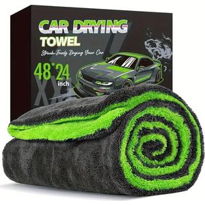 Zwaar Microvezel Droogdoek 1400GSM – Extra Groot 122x61cm – Super Absorberend, Krasvrij & Sneldrogend – Geschikt voor Auto, SUV & Truck