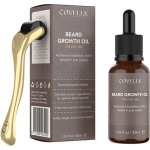 Covelle - Baardgroei kit - Baardolie - 30 ml - Dermaroller - Microneedle - Baardgroei - Huid - Acne - Haargroei - 540 naalden
