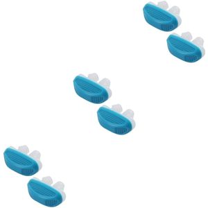 Anti-snurk neusklemmen, 6-delige set, blauw, helpt bij het verminderen van snurken voor een betere nachtrust