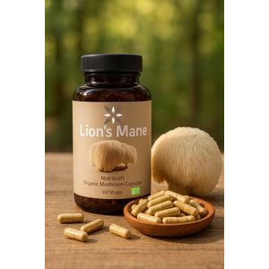 Nutrikraft - Lion's Mane Capsules Bio 450mg 60 Caps 1 - Pot 60 Capsules - Nutrikraft