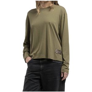 Replay W3162 .000.22524p T-shirt Met Lange Mouwen Groen L Vrouw