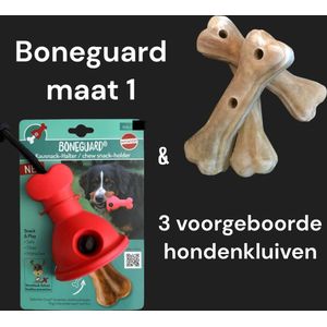 Boneguard-hondenkluif-starterspakket- hondensnack houder & hondenkluiven-maat1: tot 15 kilo