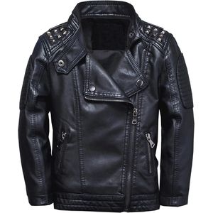 Kinder motorfiets imitatieleer jas met studs voor jongens