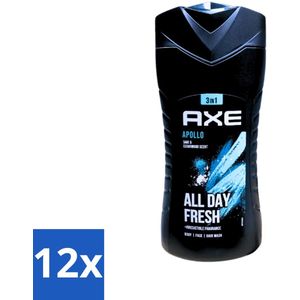 Axe - 3-in-1 Douchegel - Apollo - Sage & Cedarwoord - All Day Fresh - 400 ml - Voordeelverpakking - 12 stuks
