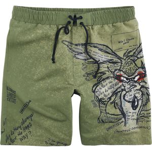 Looney Tunes Coyote Heren Zwembroek - olijf - S
