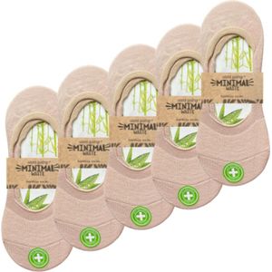 green-goose® Dames Bamboe Footies Beige - 5 Paar - Maat 35-39 - Invisible Socks - Ballerina's - Duurzaam Bamboevezel - Ademend en Superzacht!