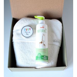 Minibox Naturals - kraamcadeau - cadeau baby - zwitsal naturals - badcape