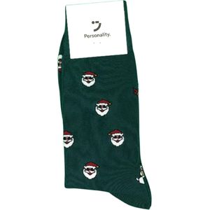 Personality. Socks | Kerstsokken | Donkergroen | Herensokken | maat 41-46 | Kerstmis | Christmas | Kerstman | Cadeau | Winter wonderland