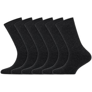 Kindersokken | Wollen sokken | Merk: Yellow Moon | Kleur: Donkergrijs | Maat: 23 t/m 42 | 6 Paar