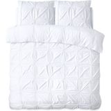 Sleeptime - Dekbedovertrek Punch pintuck - Wit - 240x220 + 2 kussenslopen 60x70