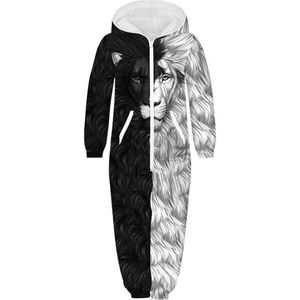 Bijpassende Familie Onesie met Leeuw Print - Kinderen & Volwassenen - Herfst/Winter Pyjama's - Warm & Stijlvol - Unisex