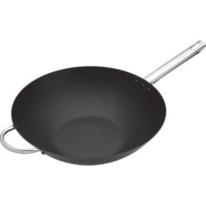 Carbonstalen wok, 35,5 cm - Masterclass Professional
