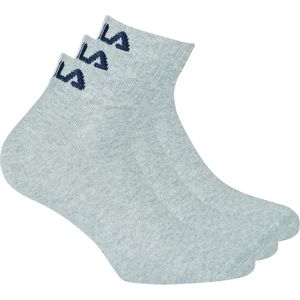 Fila Quarter Plain Enkelsokken - 3 pack - Grijs - maat 35-38 - 3x 3pack - 9 stuks