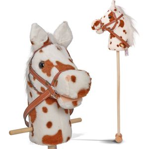 Pink Papaya Stokpaard - FELIX - Schattig Pluche Speelgoed Paard met Geluidsfunctie: Hinnikend en Galopperend Geluid