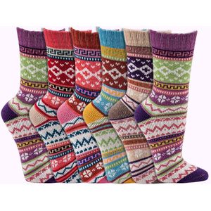 Noorse damessokken | maten 35-38 en 39-42 | per 6 paar | katoenen sokken