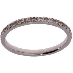 Witgouden damesring - 14 karaat - diamant - aanschuifring - volle alliance ring - uitverkoop van €1276,- voor €1075,-