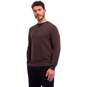 FALKE Selection Ribbed zacht warm wol trui heren bruin - maat M