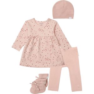 Noppies - Kledingset - Meisjes - 4 delig - Jurk Nisib Rose Smoke - Legging Naranja - Mutsje Muts Niland gebreid - Slofjes Nelson Rose Smoke - Maat 56