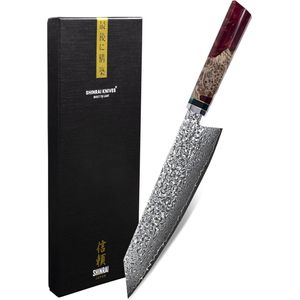Shinrai Japan - Japans Kiritsukemes 23 cm - Koksmes - Mes - Special Ruby Edition - Met Luxe Geschenkdoos