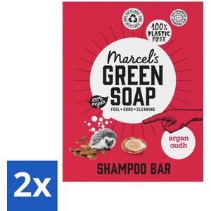 Marcel's Green Soap - Shampoobar - Argan & Oudh - Versterkt & verzorgt - 90 gr - Voordeelverpakking - 2 stuks