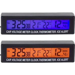 Auto Thermometer Digitaal met Klok voor Binnen en Buiten incl. Kleefband