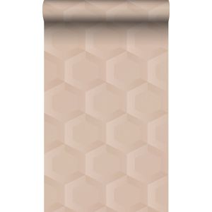 Origin Wallcoverings behang 3d hexagon motief licht roze - 0.53 x 10.05 m - 348020