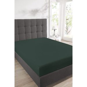 Schiesser Premium Hoeslaken – 95% Katoen/5% Elastaan – Onderlaken met elastiek – Geschikt voor boxspring en waterbed – 180x200 cm – Donkergroen