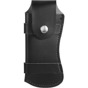 Riemtas voor messen 14 cm zwart lederen multifunctioneel outdoor messenetui met riemlus voor klapmes