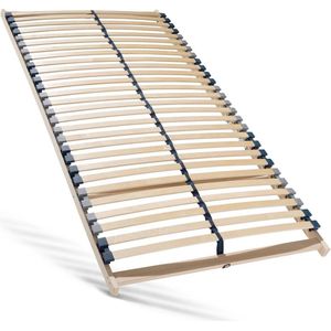 Lattenbodem 140x200, Ergonomisch 7-zone lattenbodem met stevig beukenhouten frame, 28 latten, Gemaakt in Duitsland, Zelf te monteren, Draagvermogen ca. 150kg, Flexibele veerhouten latten