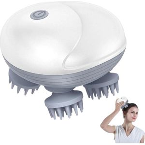 Elektrisch Hoofdmassage borstel spin elektrisch - Kriebel Apparaat met infrarood - Massageapparaat Mens / Dieren / Honden / Katten - Hoofd Massage - Scalp Massager - USB Oplaadbaar - Wit